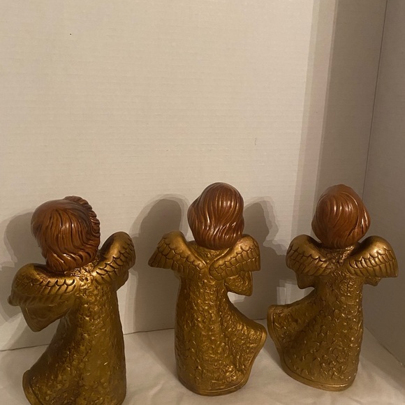 MCM Vintage Golden Musical Themed Angels set of 3 - Picture 5 of 10